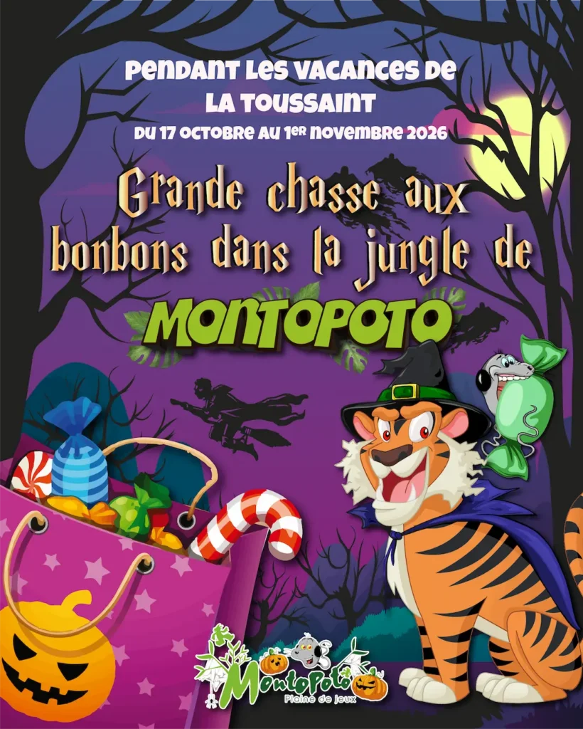 Grande chasse aux bonbons dans la jungle de Montopoto pour Halloween 2026.